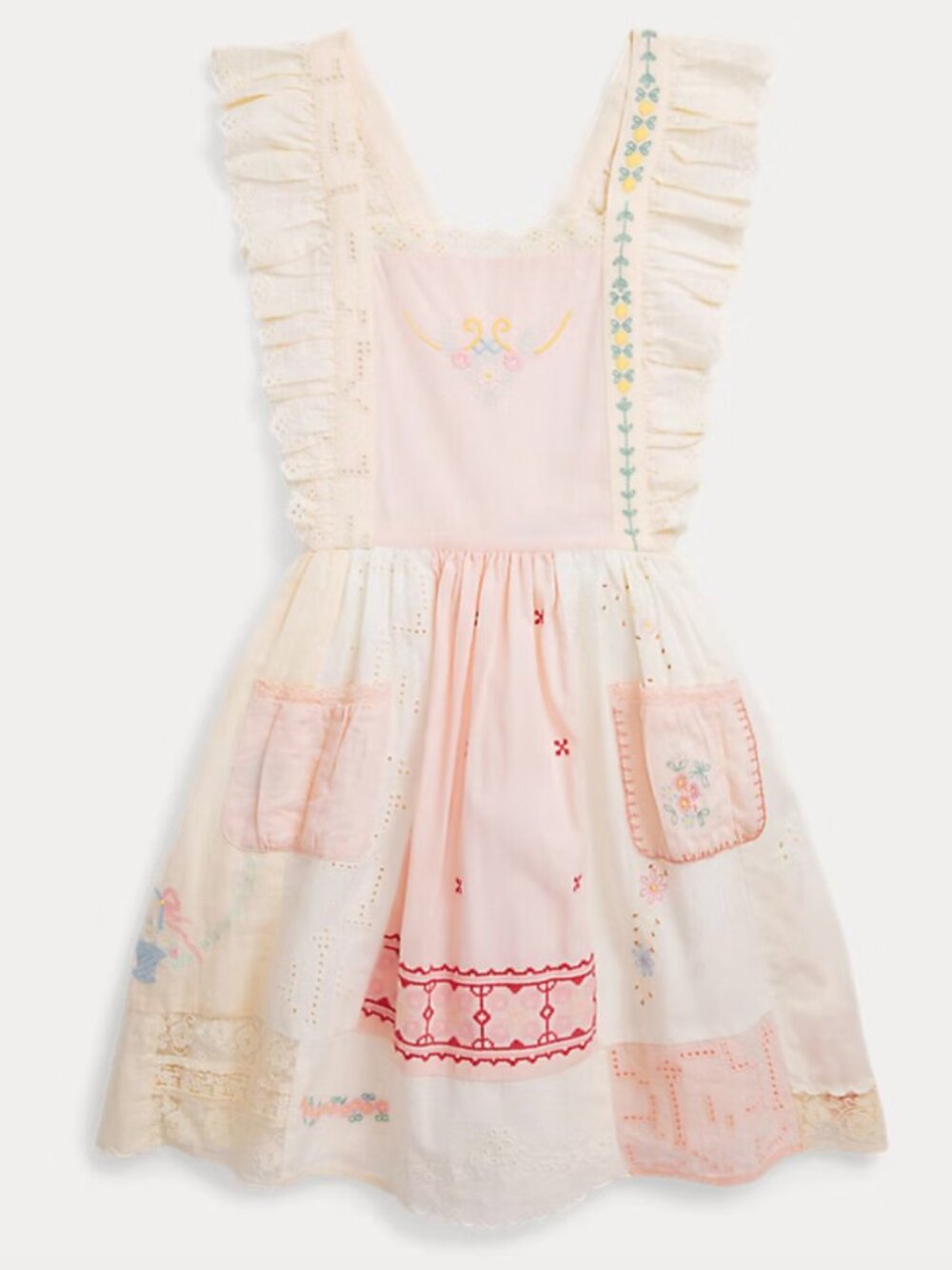 Ralph Lauren Patchwork Cotton-Blend Mini Dress, Girls 16, fits like adult Small
